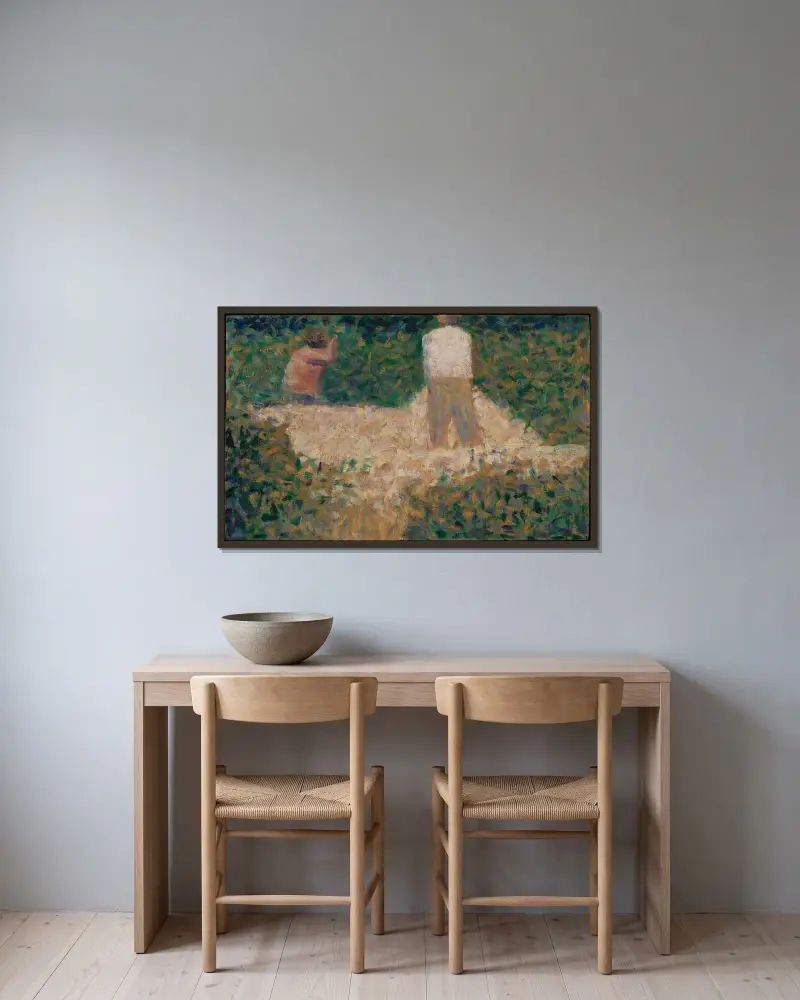 Two Stonebreakers von Georges Seurat gerahmt an einer Wand