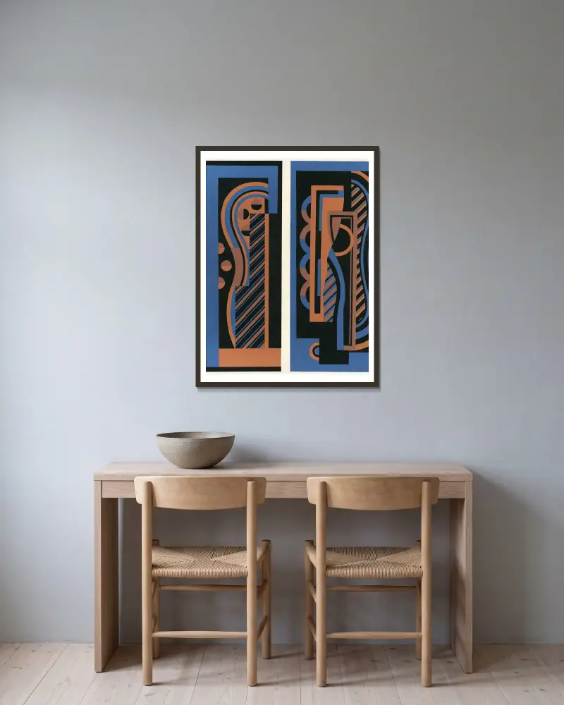 Collection decors et couleurs Pl.01 av Georges Valmier inramad på en vägg