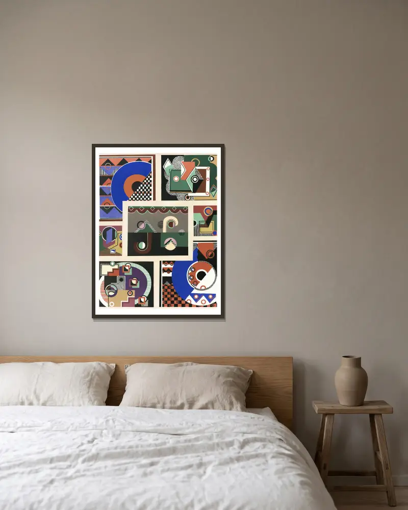 Collection decors et couleurs Pl.02 av Georges Valmier inramad på en vägg