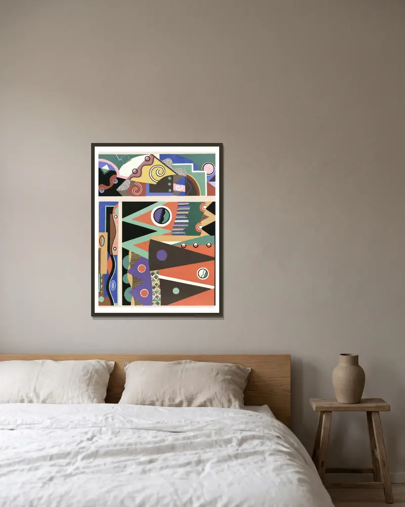 Collection decors et couleurs Pl.03 av Georges Valmier inramad på en vägg