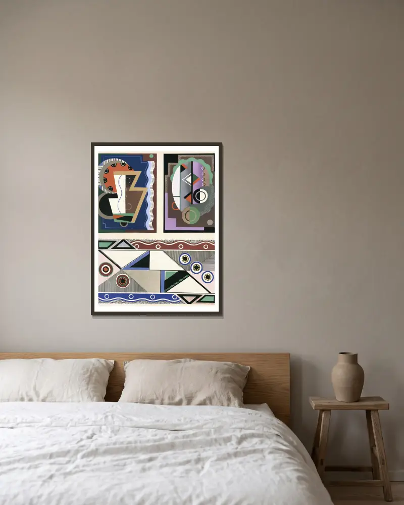 Collection decors et couleurs Pl.07 av Georges Valmier inramad på en vägg