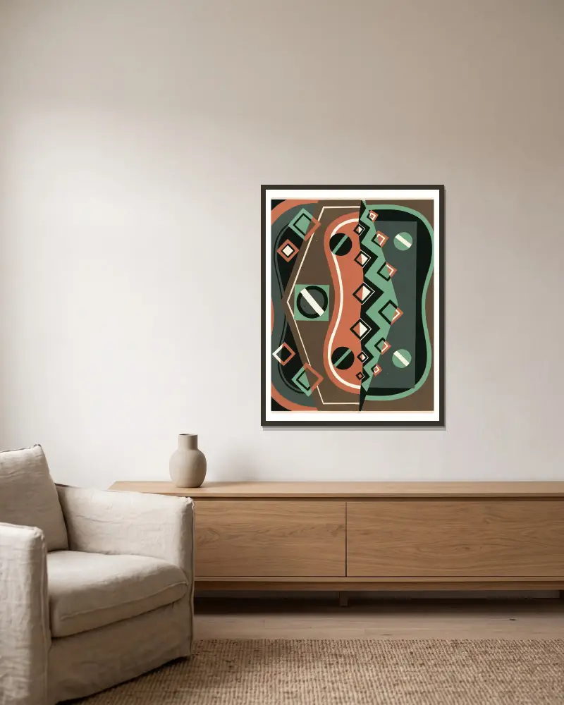 Collection decors et couleurs Pl.08 von Georges Valmier gerahmt an einer Wand