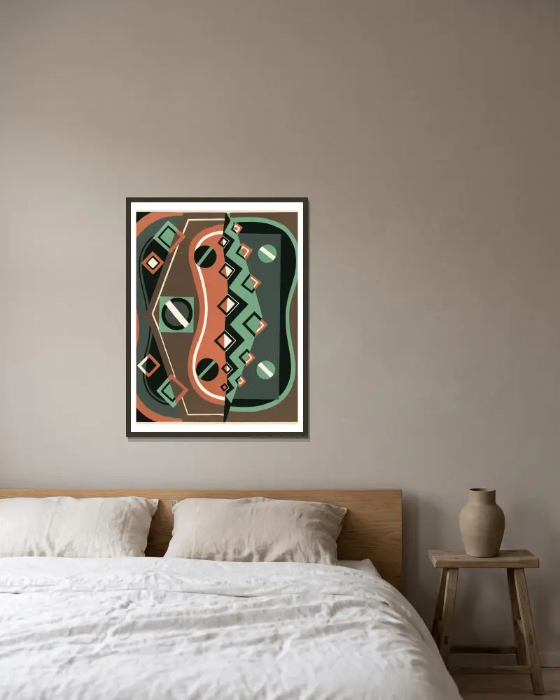 Collection decors et couleurs Pl.08 von Georges Valmier gerahmt an einer Wand