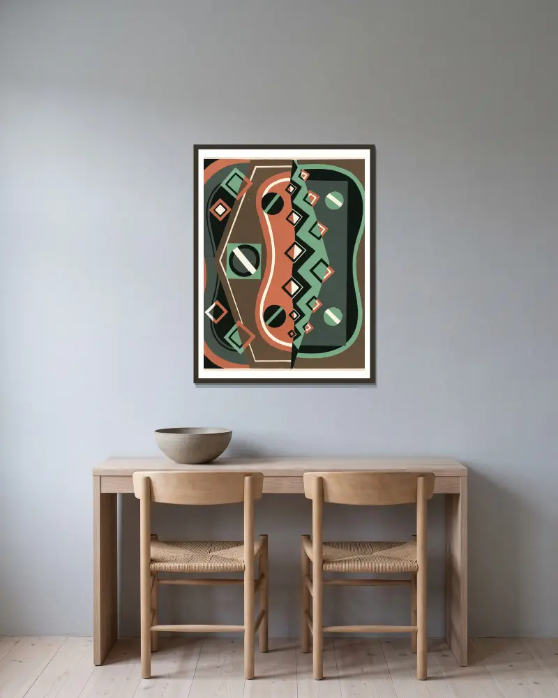 Collection decors et couleurs Pl.08 von Georges Valmier gerahmt an einer Wand