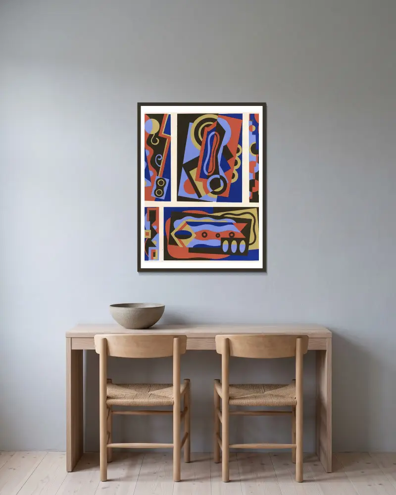 Collection decors et couleurs Pl.10 av Georges Valmier inramad på en vägg