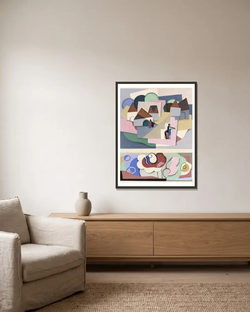 Collection decors et couleurs Pl.11 av Georges Valmier inramad på en vägg