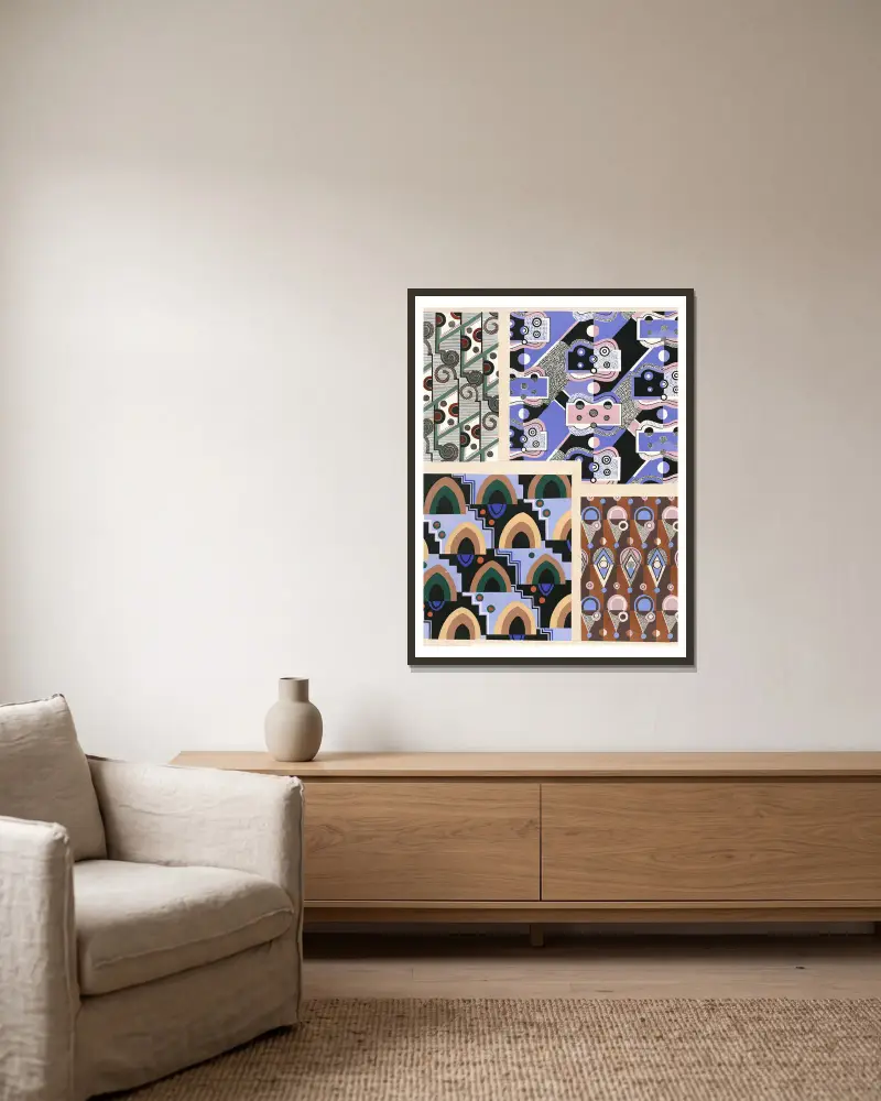 Collection decors et couleurs Pl.16 av Georges Valmier inramad på en vägg