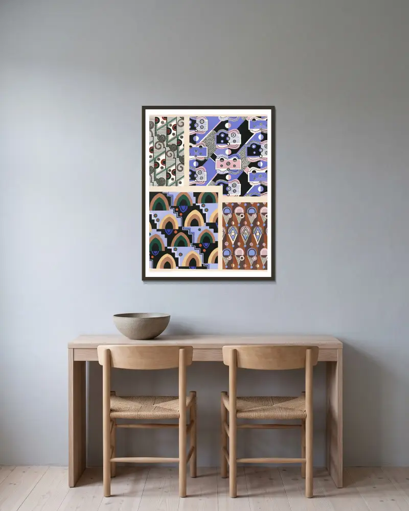 Collection decors et couleurs Pl.16 av Georges Valmier inramad på en vägg