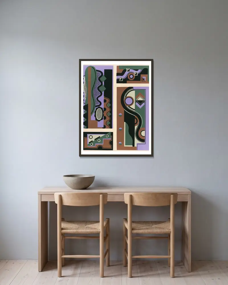 Collection decors et couleurs Pl.18 av Georges Valmier inramad på en vägg