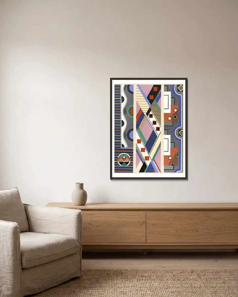 Collection decors et couleurs Pl.19 av Georges Valmier inramad på en vägg