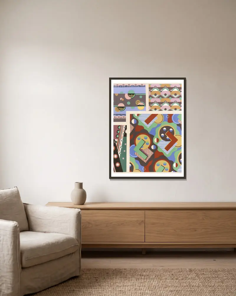 Collection decors et couleurs Pl.20 av Georges Valmier inramad på en vägg