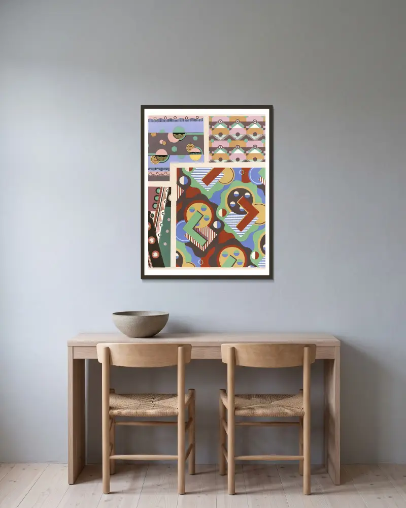 Collection decors et couleurs Pl.20 av Georges Valmier inramad på en vägg