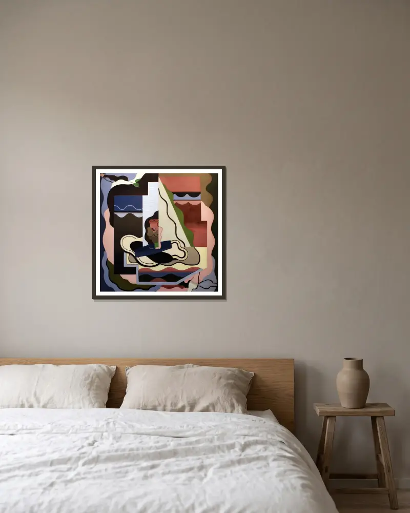 La Marina av Georges Valmier inramad på en vägg