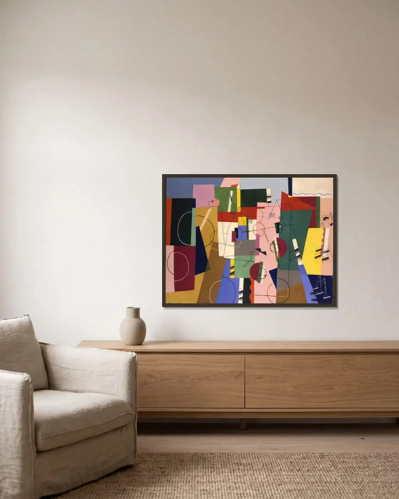 Landscape av Georges Valmier inramad på en vägg