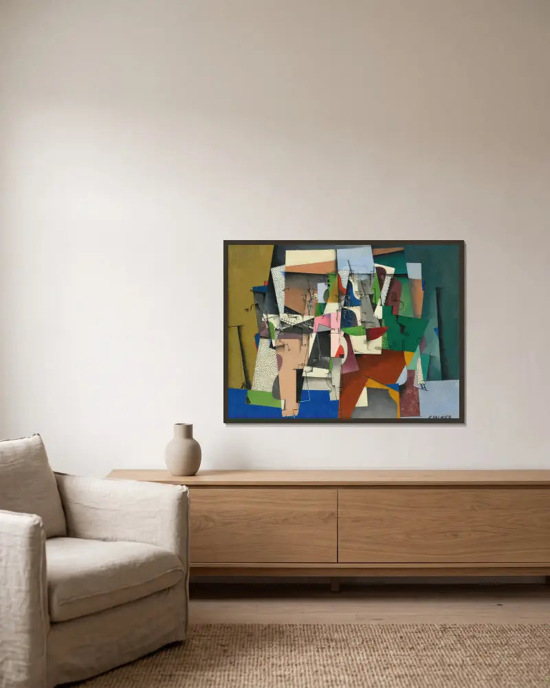 LE PIANO av Georges Valmier inramad på en vägg