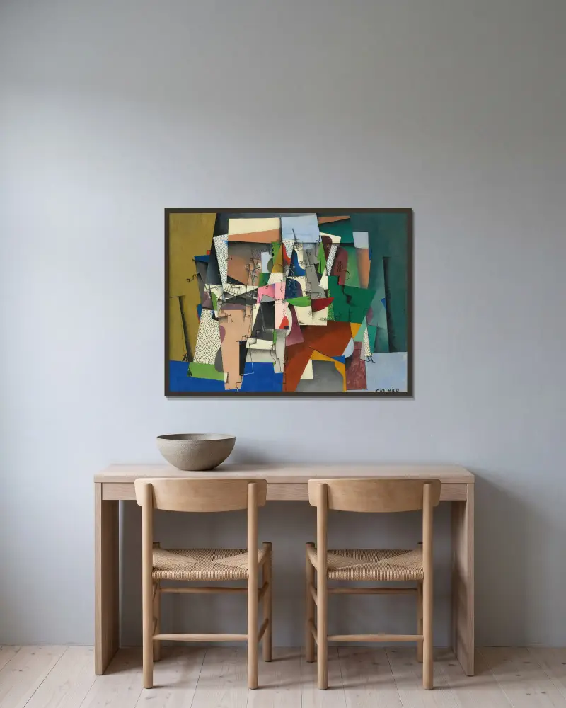 LE PIANO av Georges Valmier inramad på en vägg