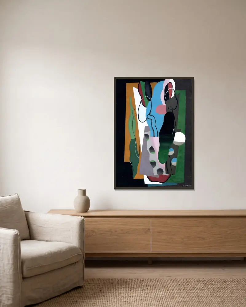 Les Tulipes (The Tulips) av Georges Valmier inramad på en vägg