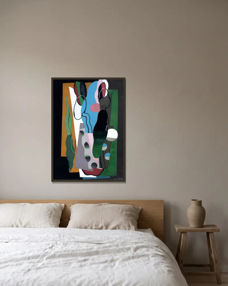 Les Tulipes (The Tulips) av Georges Valmier inramad på en vägg