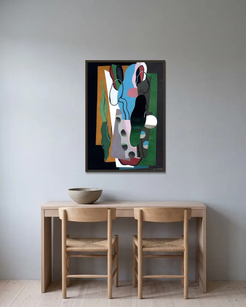 Les Tulipes (The Tulips) av Georges Valmier inramad på en vägg