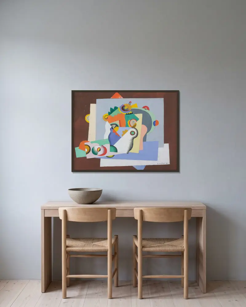 Nature Morte, 1926 av Georges Valmier inramad på en vägg