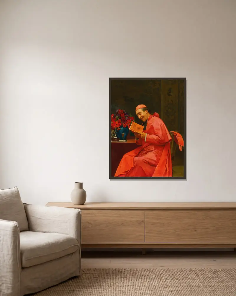 Zábavné čtení, Jehan Georges Vibert v rámu na stěně