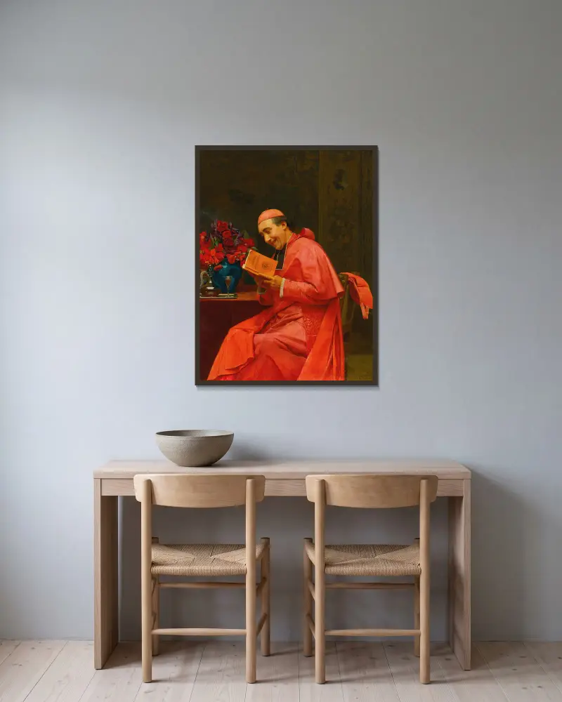 Zábavné čtení, Jehan Georges Vibert v rámu na stěně