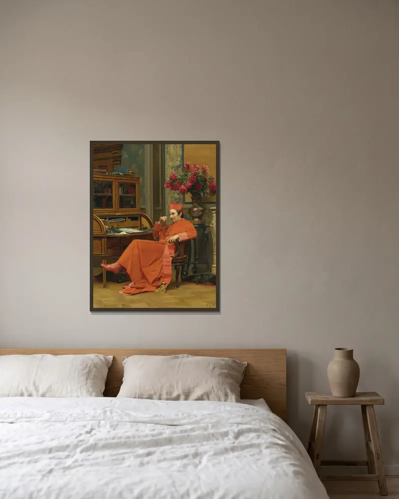 Eureka av Jehan Georges Vibert inramad på en vägg