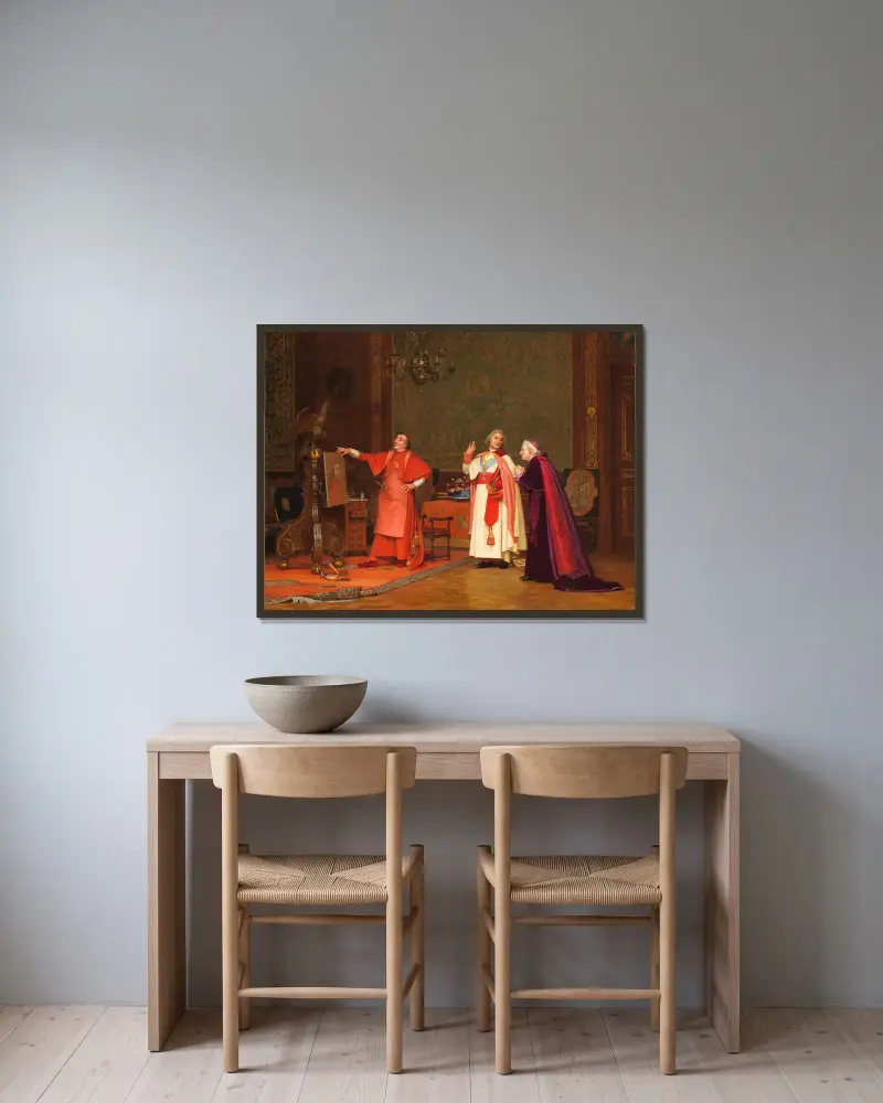 Painted by himself av Jehan Georges Vibert inramad på en vägg