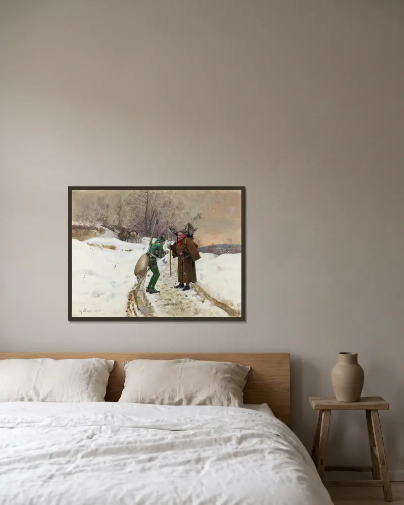 Mravenec a kobylka, Jehan Georges Vibert v rámu na stěně