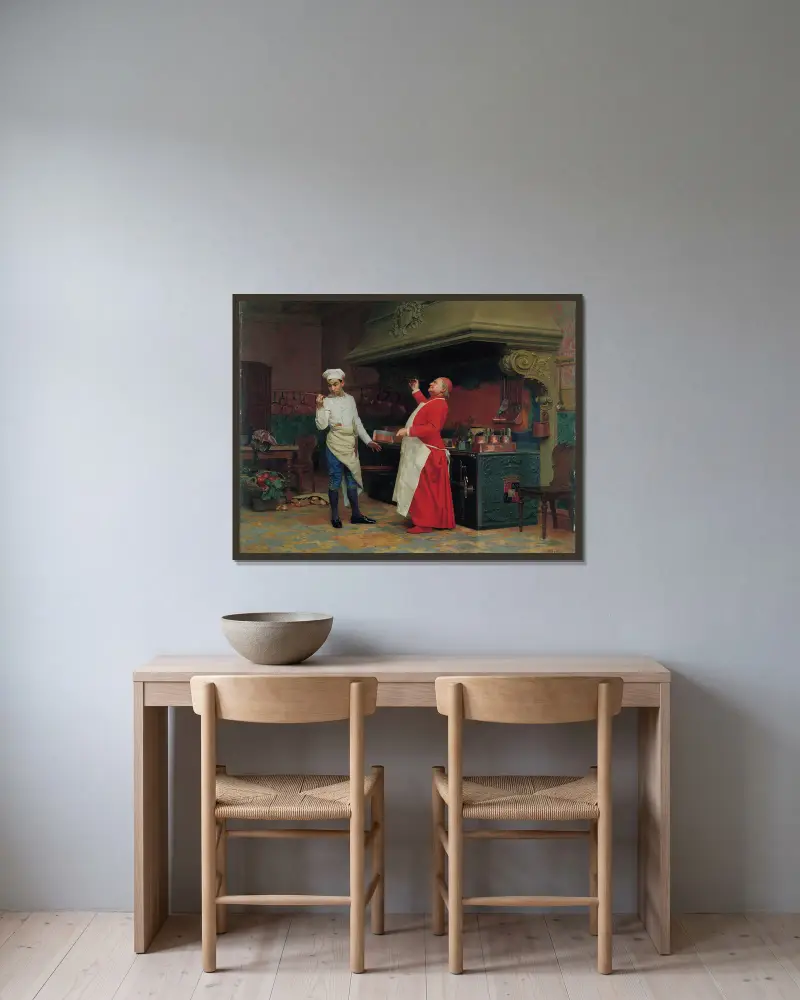 Podivuhodná omáčka, Jehan Georges Vibert v rámu na stěně