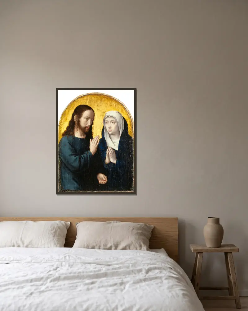 Christ Taking Leave of His Mother av Gerard David inramad på en vägg