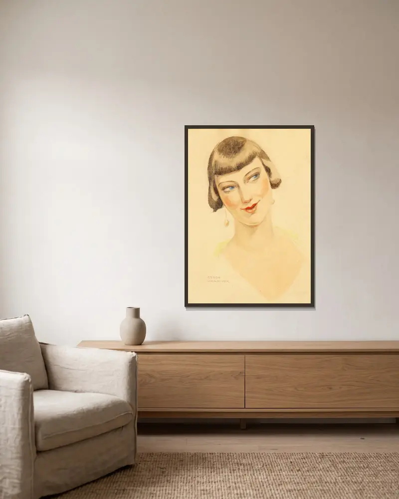 Elna Tegner von Gerda Wegener gerahmt an einer Wand