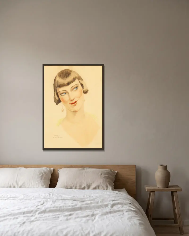 Elna Tegner von Gerda Wegener gerahmt an einer Wand