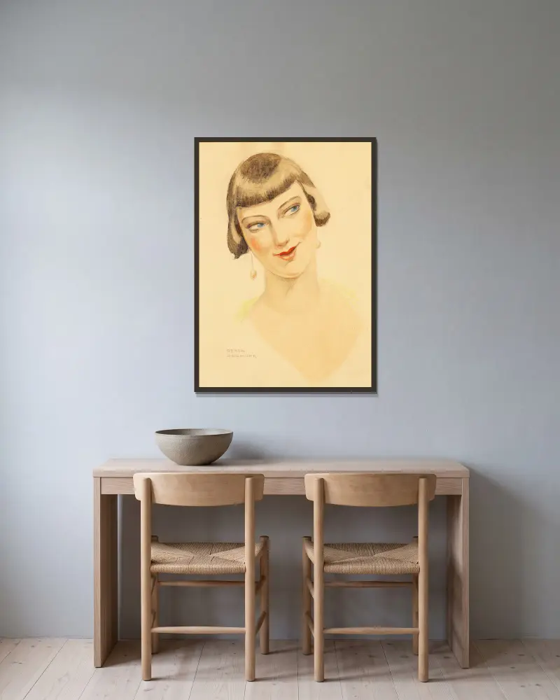 Elna Tegner von Gerda Wegener gerahmt an einer Wand