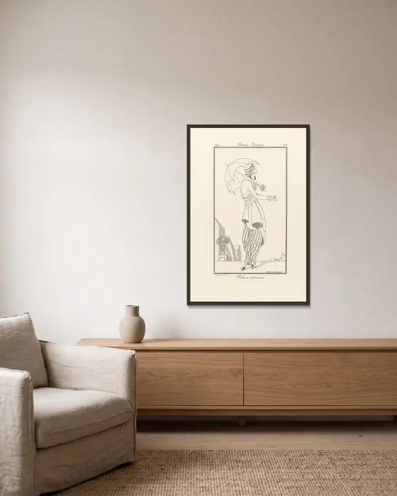 Robe à retroussis von Gerda Wegener gerahmt an einer Wand