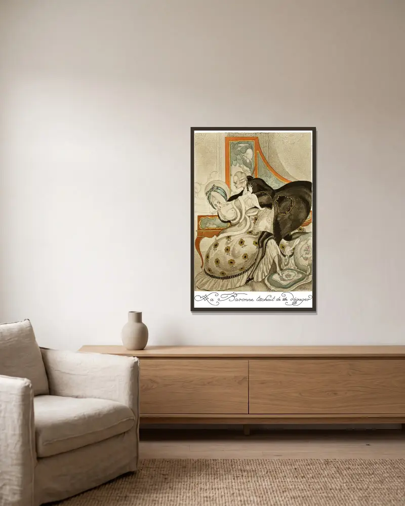 Na czerwonych obcasach, pl. 07, Gerda Wegener w ramie na ścianie