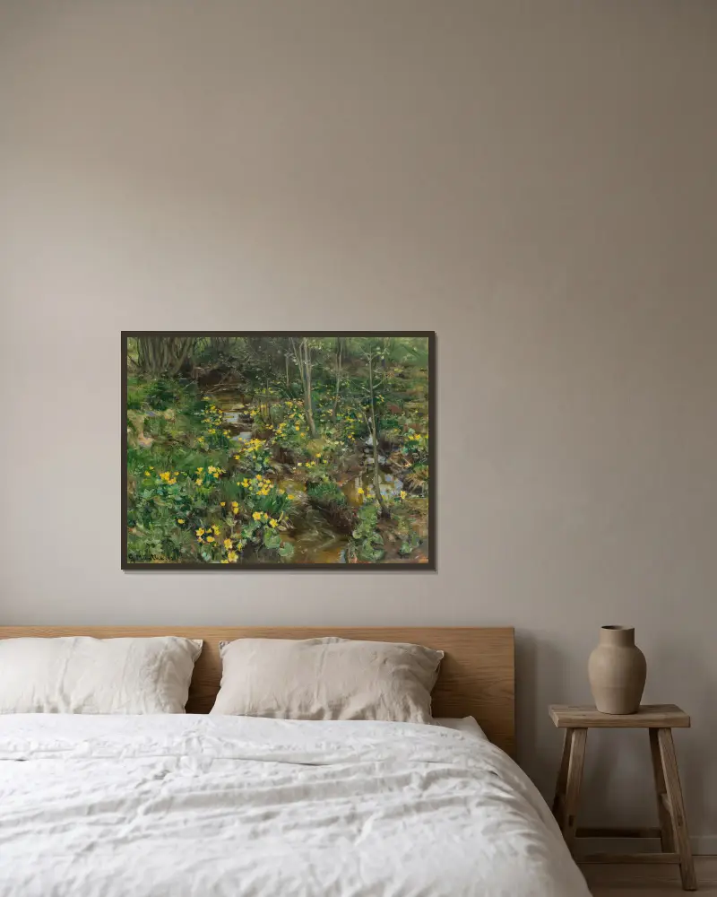 Norwegian Marigolds av Gerhard Munthe inramad på en vägg