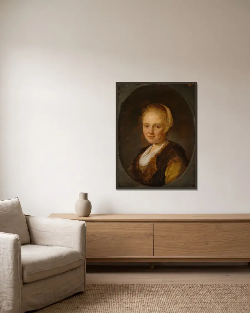 Dívka, Gerrit Dou v rámu na stěně
