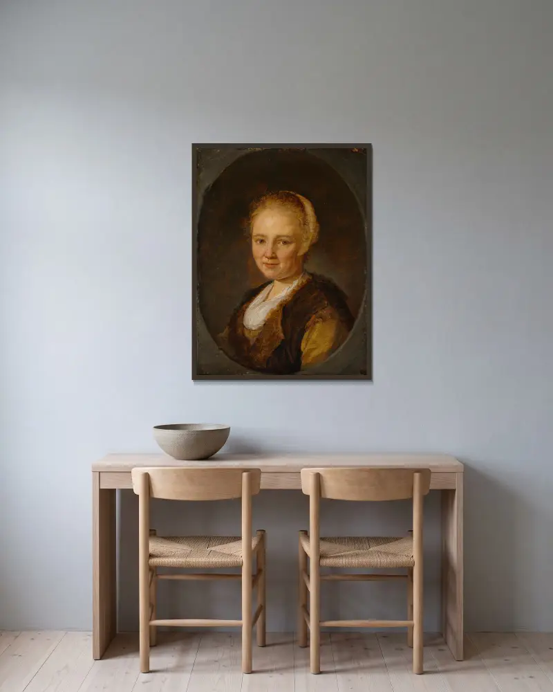 Dívka, Gerrit Dou v rámu na stěně