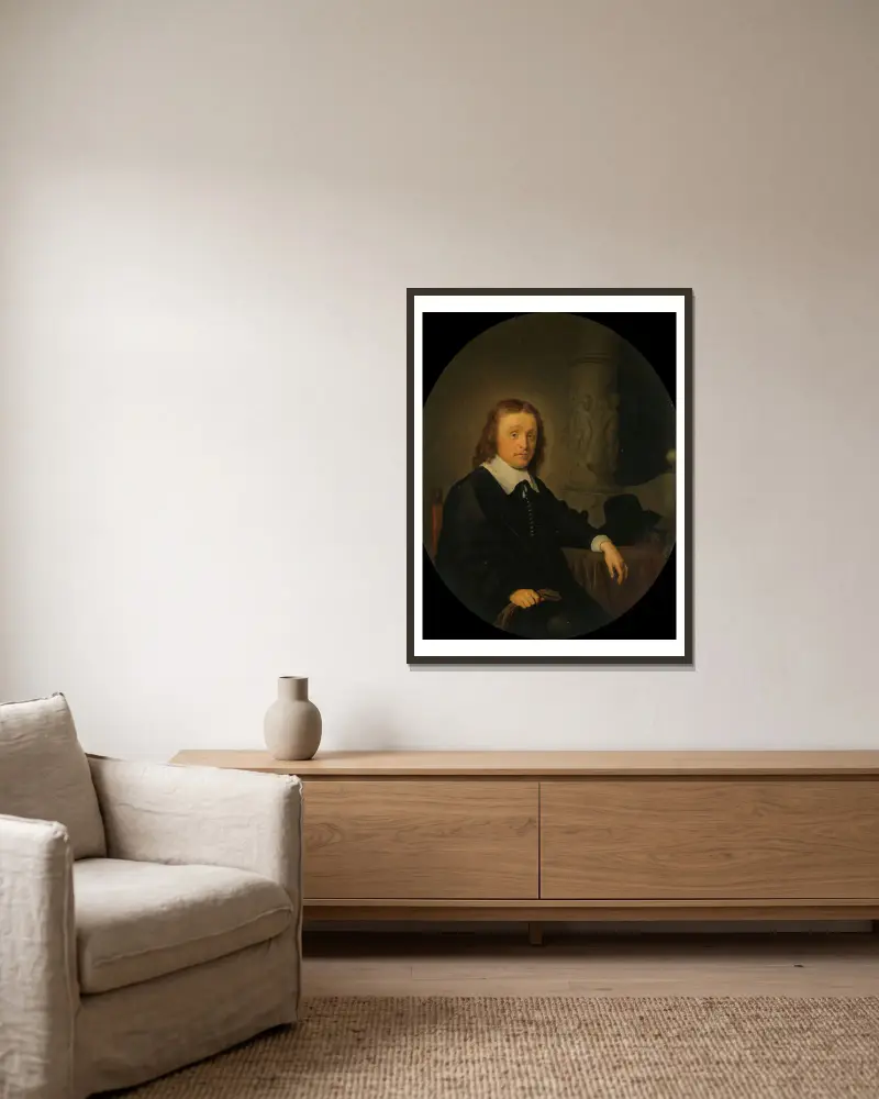 Johan Wittert van der Aa (1604-1670) av Gerrit Dou inramad på en vägg