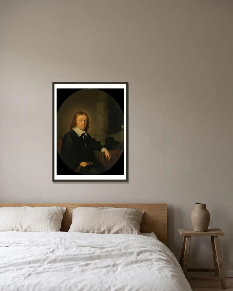 Johan Wittert van der Aa (1604-1670) av Gerrit Dou inramad på en vägg