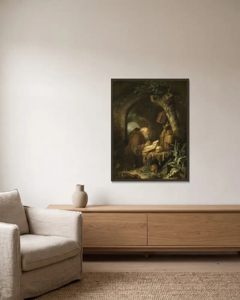 Eremita, Gerrit Dou w ramie na ścianie