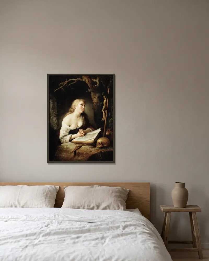 Pokutująca Maria Magdalena, Gerrit Dou w ramie na ścianie