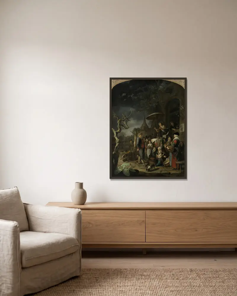 Šarlatán, Gerrit Dou v rámu na stěně