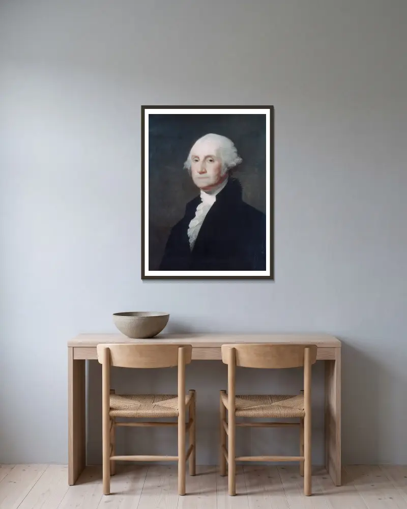 George Washington, 1803 av Gilbert Stuart inramad på en vägg