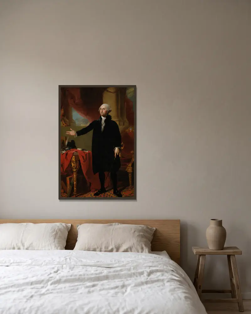 George Washington, 1797 av Gilbert Stuart inramad på en vägg