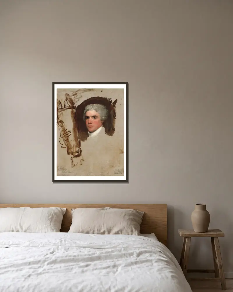 John Bill Ricketts av Gilbert Stuart inramad på en vägg