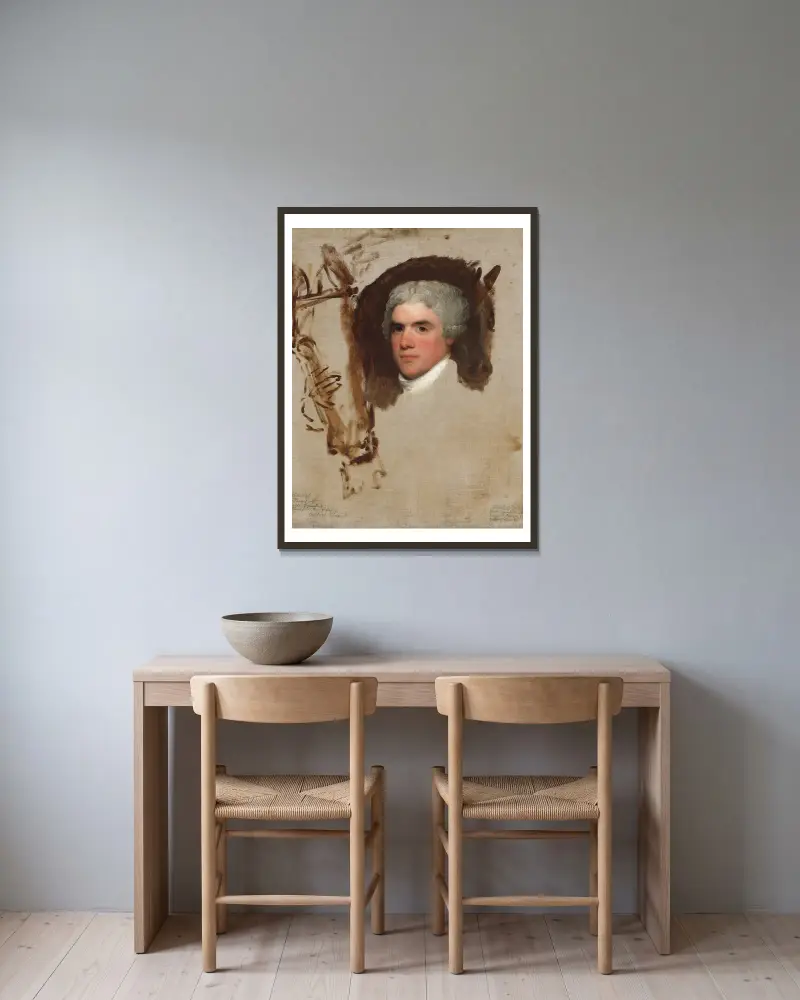 John Bill Ricketts av Gilbert Stuart inramad på en vägg