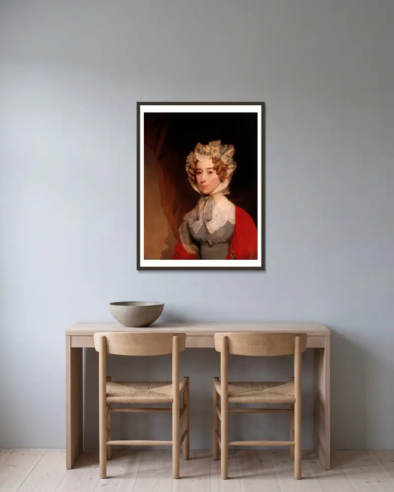 Louisa Catherine Johnson Adams (Mrs. John Quincy Adams) av Gilbert Stuart inramad på en vägg