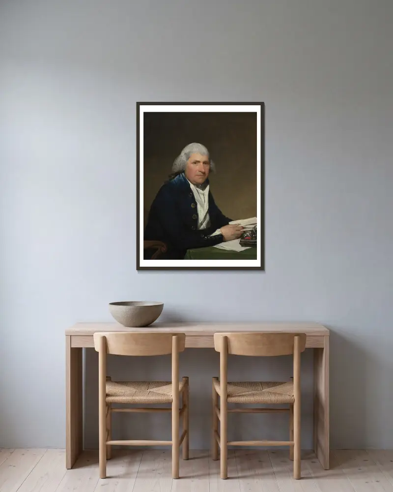 Richard Yates av Gilbert Stuart inramad på en vägg